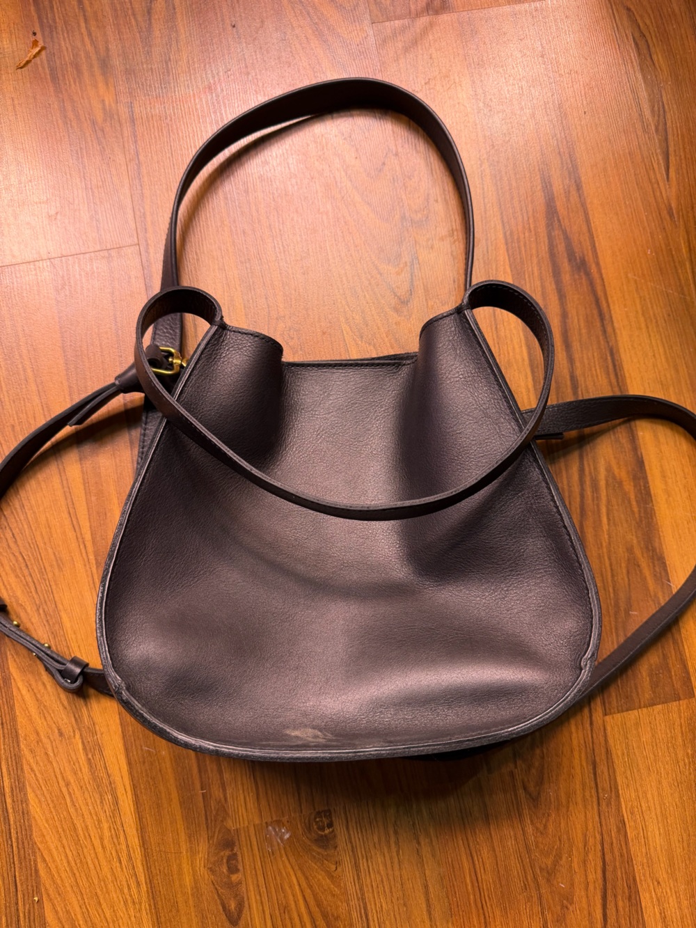Madewell Hobo Crossbody Shoulder Bag in black leather - Picture 3 of 6